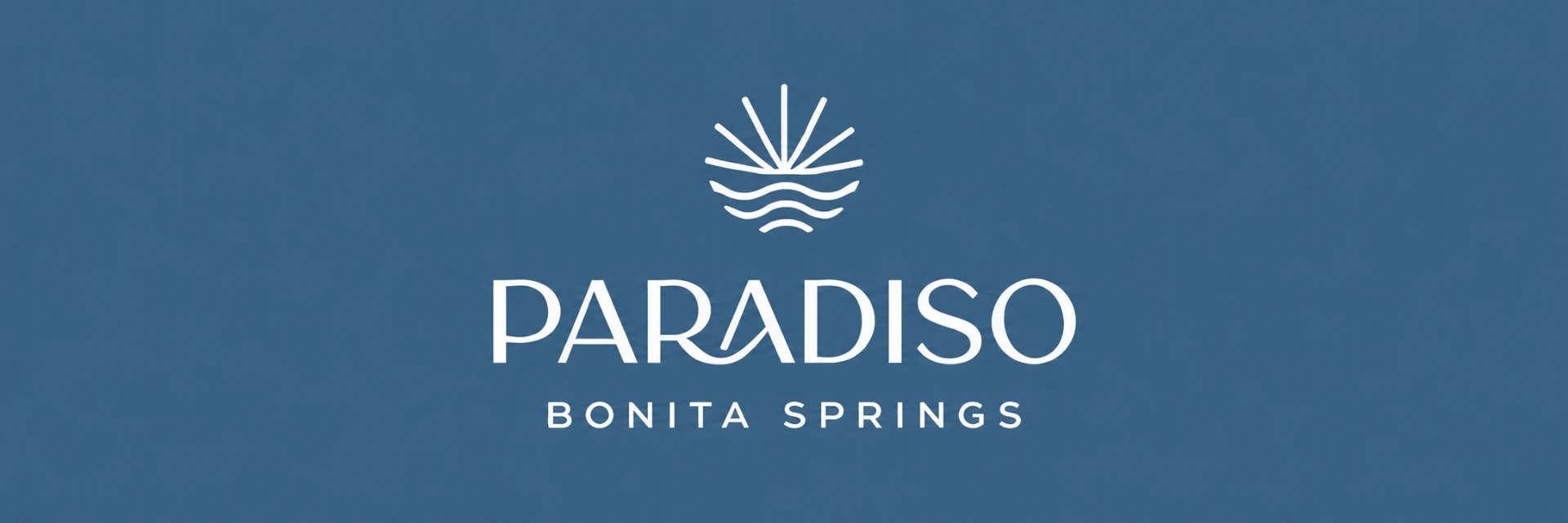Paradiso Bonita Springs Apartments logo on a blue background