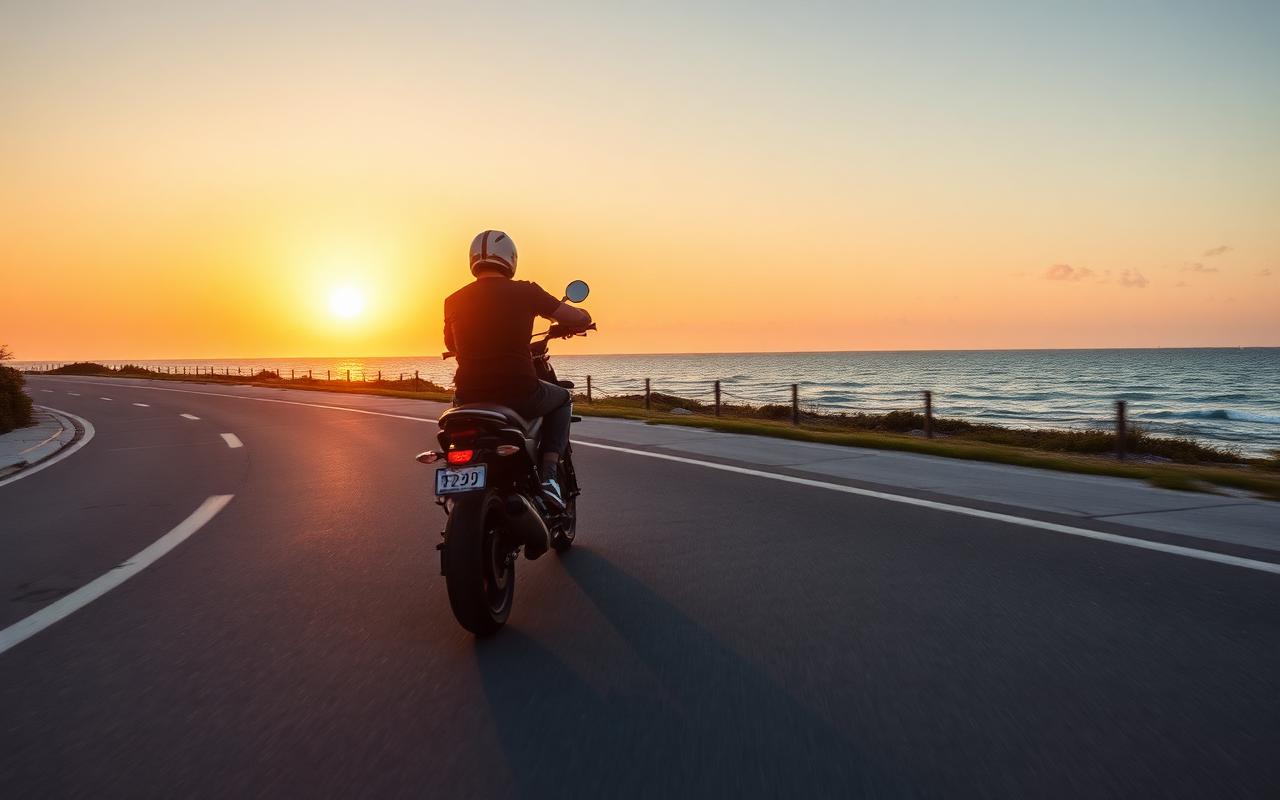Motorcycle insurance in Southwest Florida - motorcycle on a Bonita Springs coastal highway