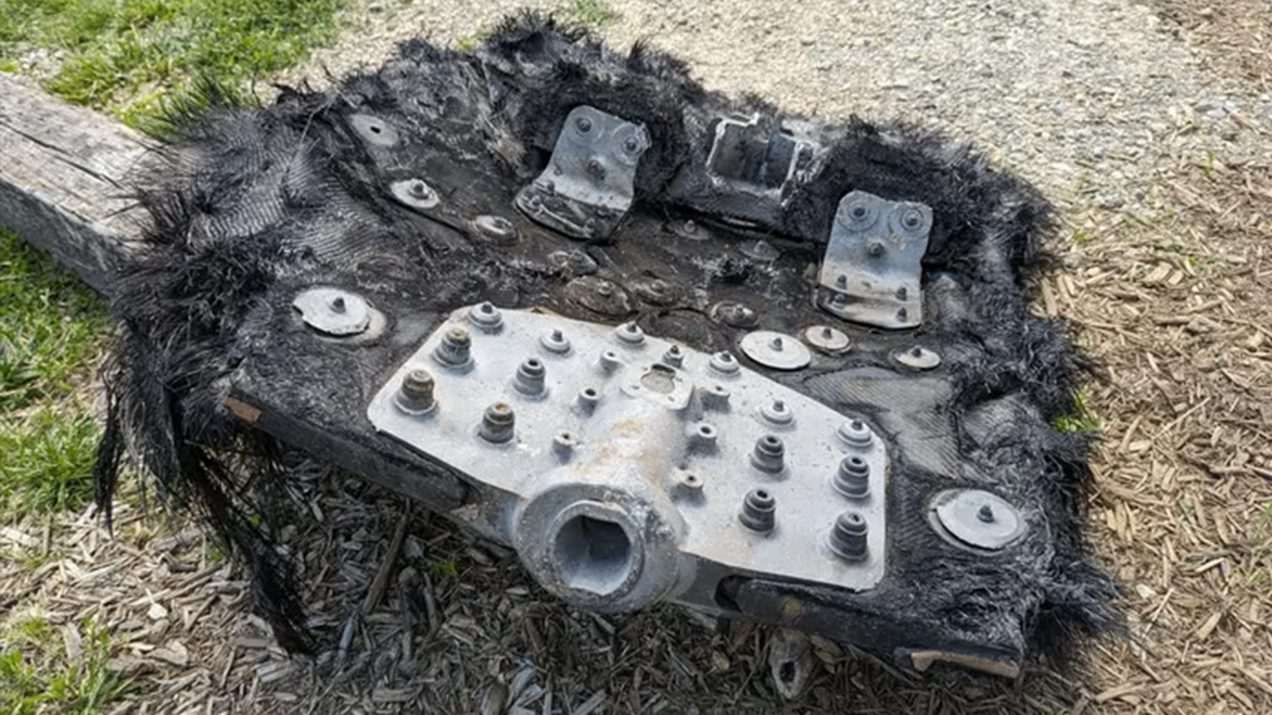 Recovered piece of space debris that survived reentry