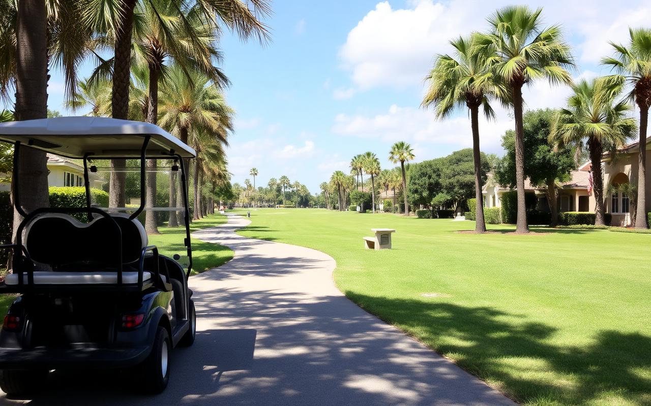 Golf cart insurance in Bonita Springs and Naples Florida - golf cart in a Southwest Florida community
