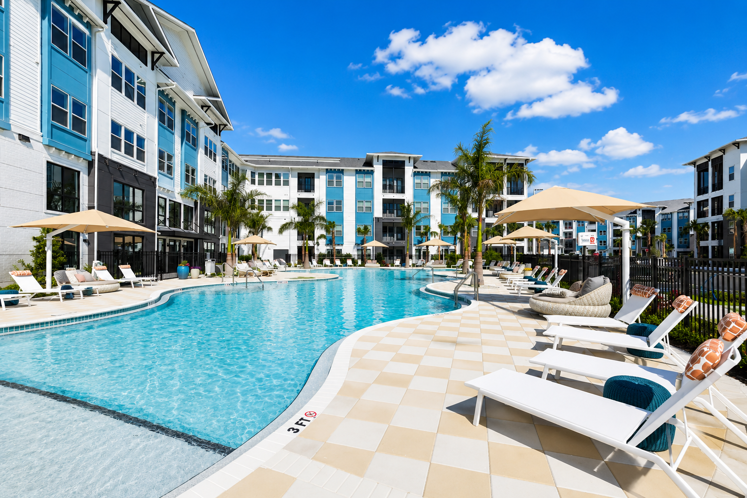 Paradiso Apartments Bonita Springs resort-style pool and buildings - HO-4 renters insurance