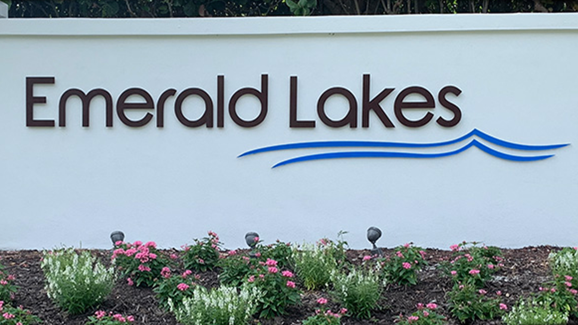 Emerald Lakes community entrance sign in North Naples, Florida - homeowners insurance guidance from Insurance Specialists of SW Florida