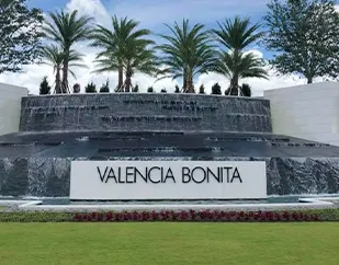 Valencia Bonita community entrance sign in Bonita Springs Florida - home insurance coverage by Insurance Specialists