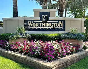 Worthington Country Club entrance sign in Bonita Springs Florida - home insurance coverage by Insurance Specialists